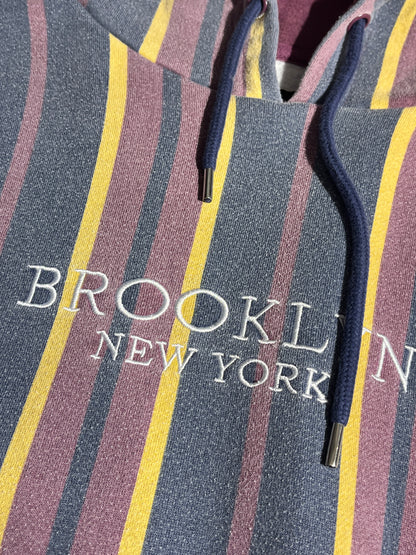 Vintage Brooklyn Hoodie Striped NYC