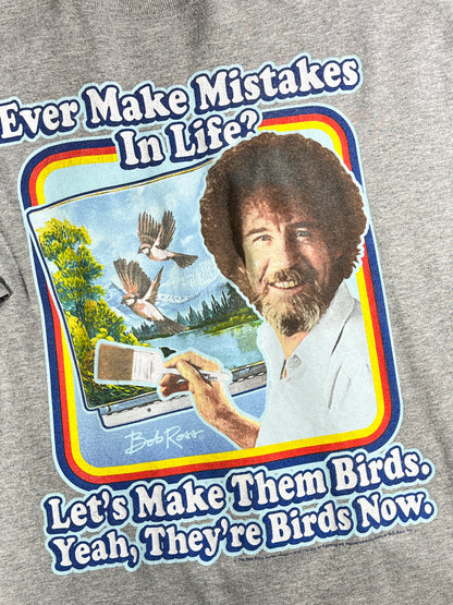 Vintage Bob Ross T-Shirt Painter Little Mistakes Happy Accidents