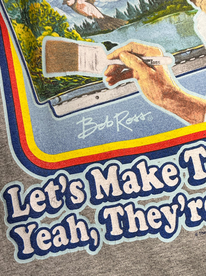 Vintage Bob Ross T-Shirt Painter Little Mistakes Happy Accidents