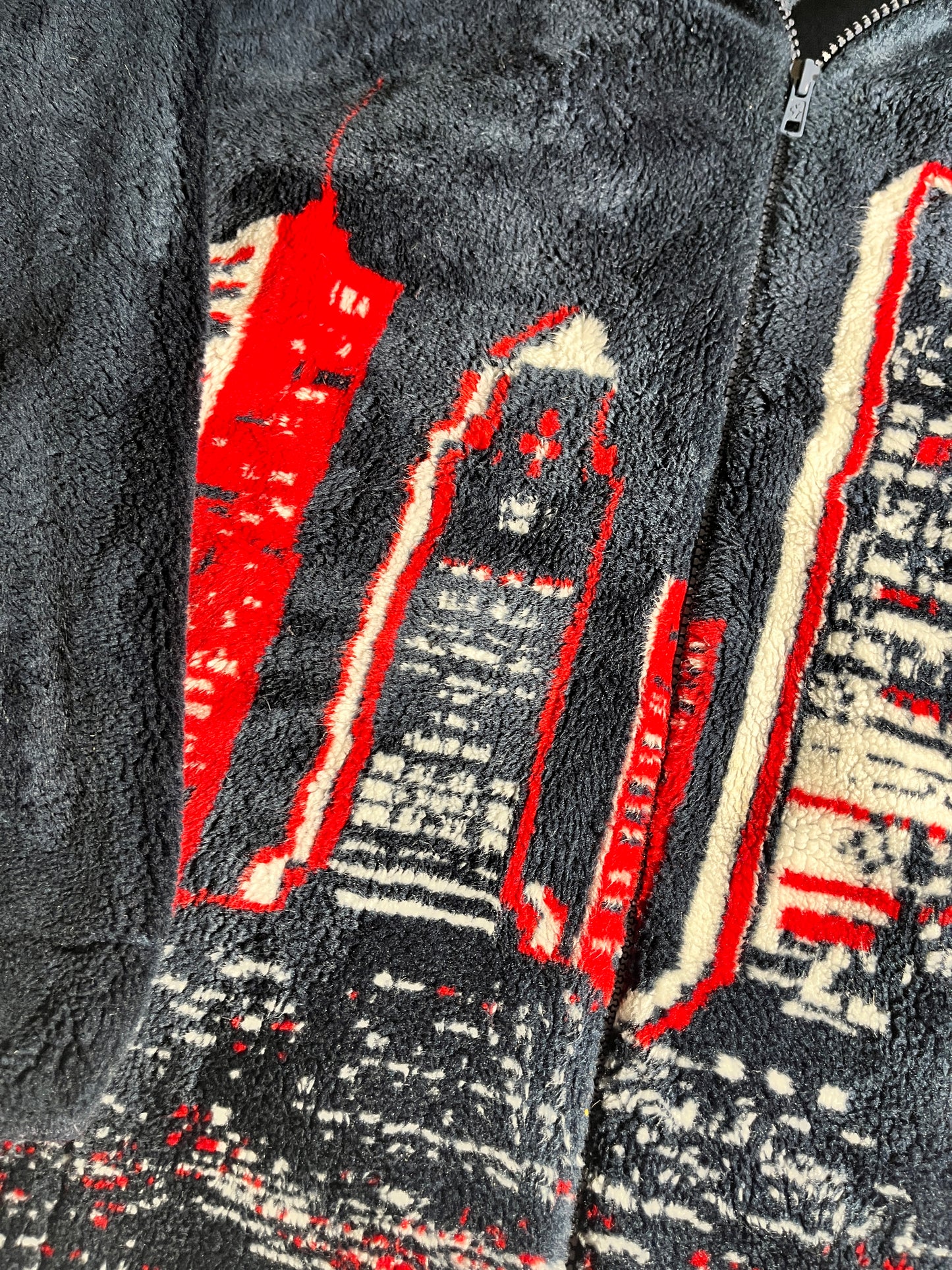 Vintage City Fleece Jacket Skyline NYC