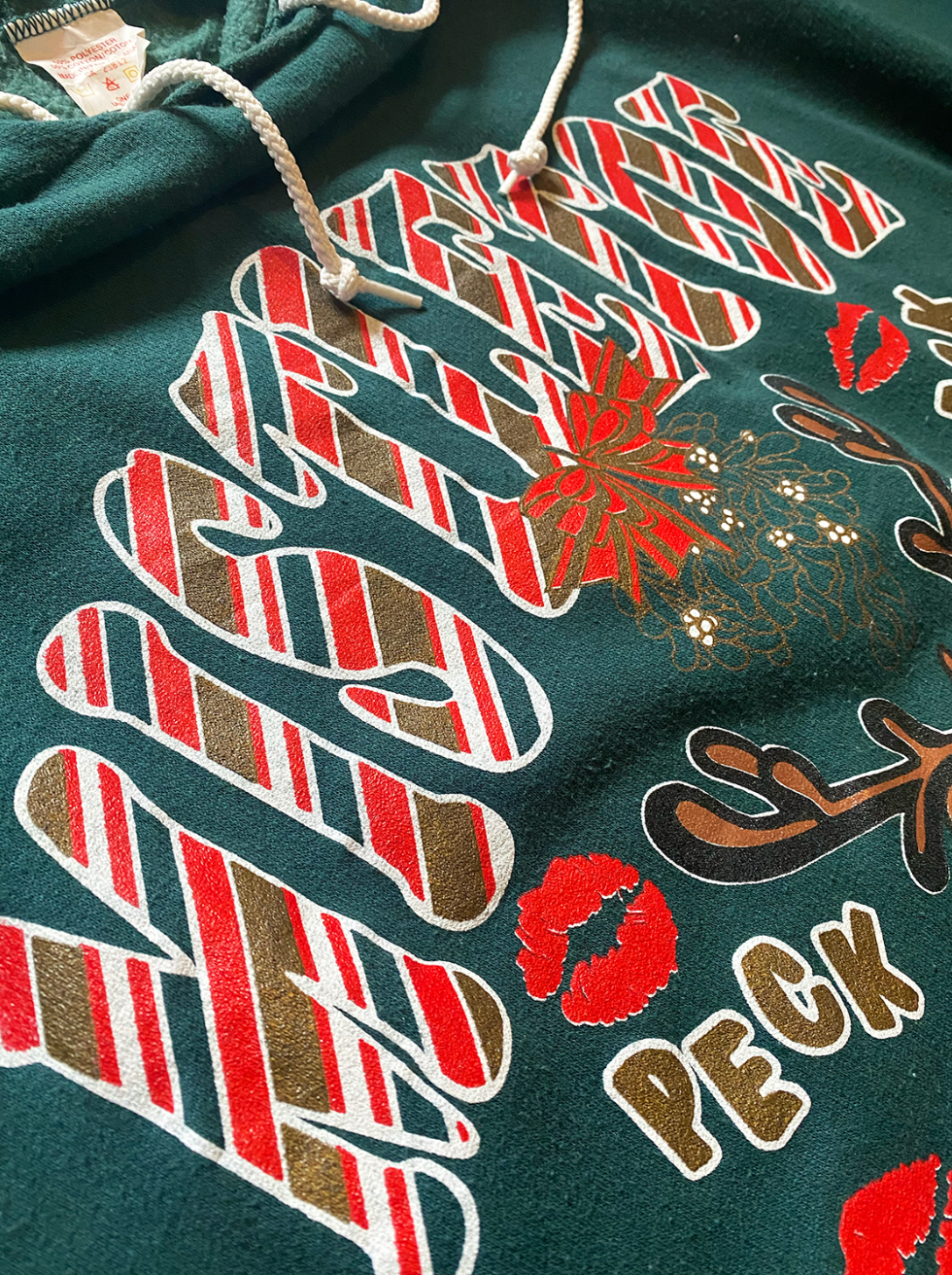 Vintage Mistletoe Victim Christmas Hoodie