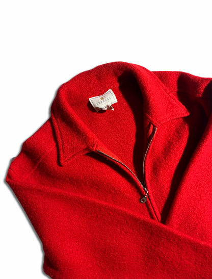 Vintage Red 100% Wool Bomber Jacket