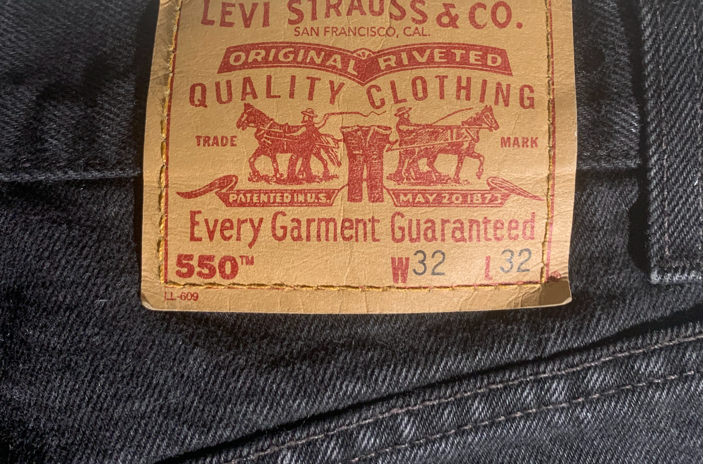 Vintage Black Painted Levis Jeans 550