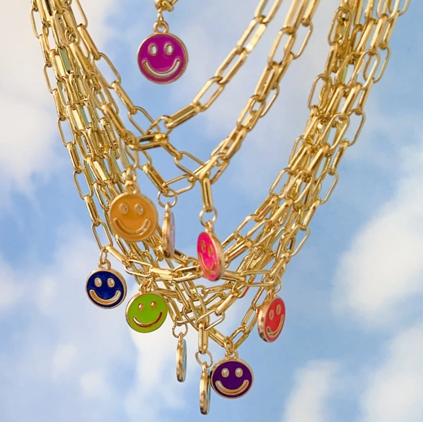 Trendy Happy Face Necklace