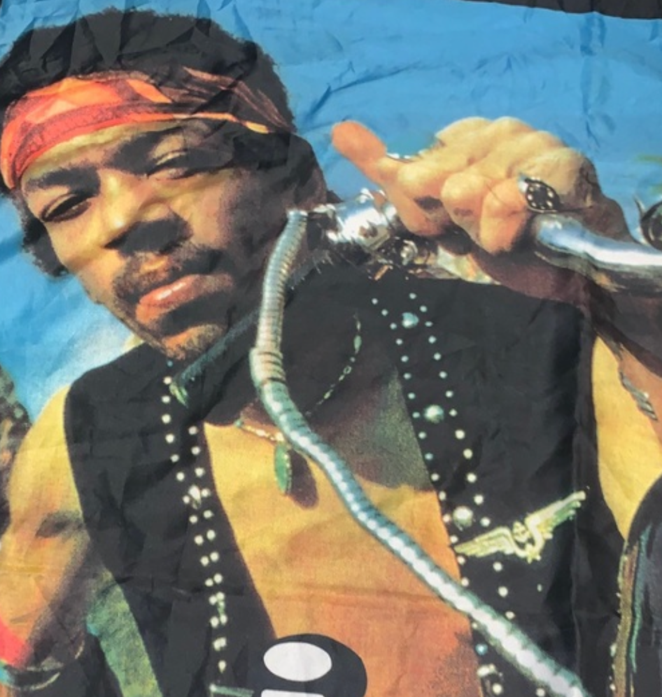 Vintage Jimi Hendrix Wall Banner Silk Huge