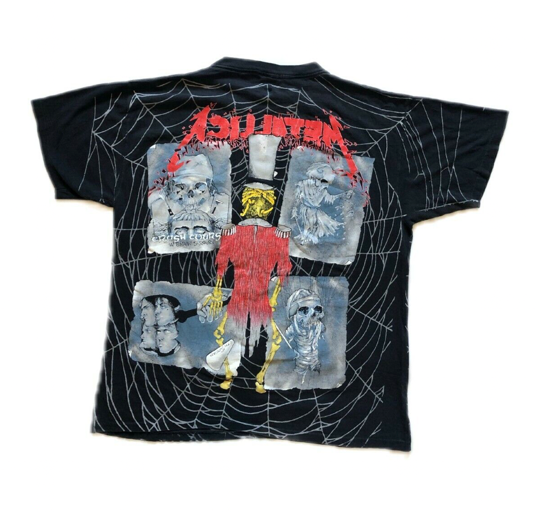 RARE Vtg 90s Metallica All-Over Print Pushead T-Shirt