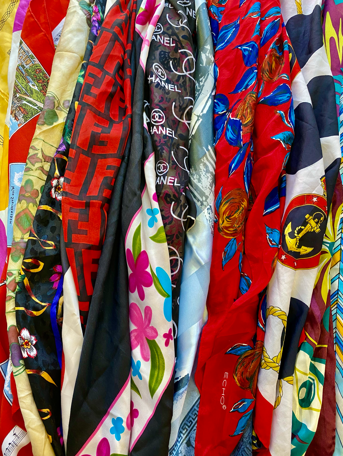 Vintage designer online silk scarf