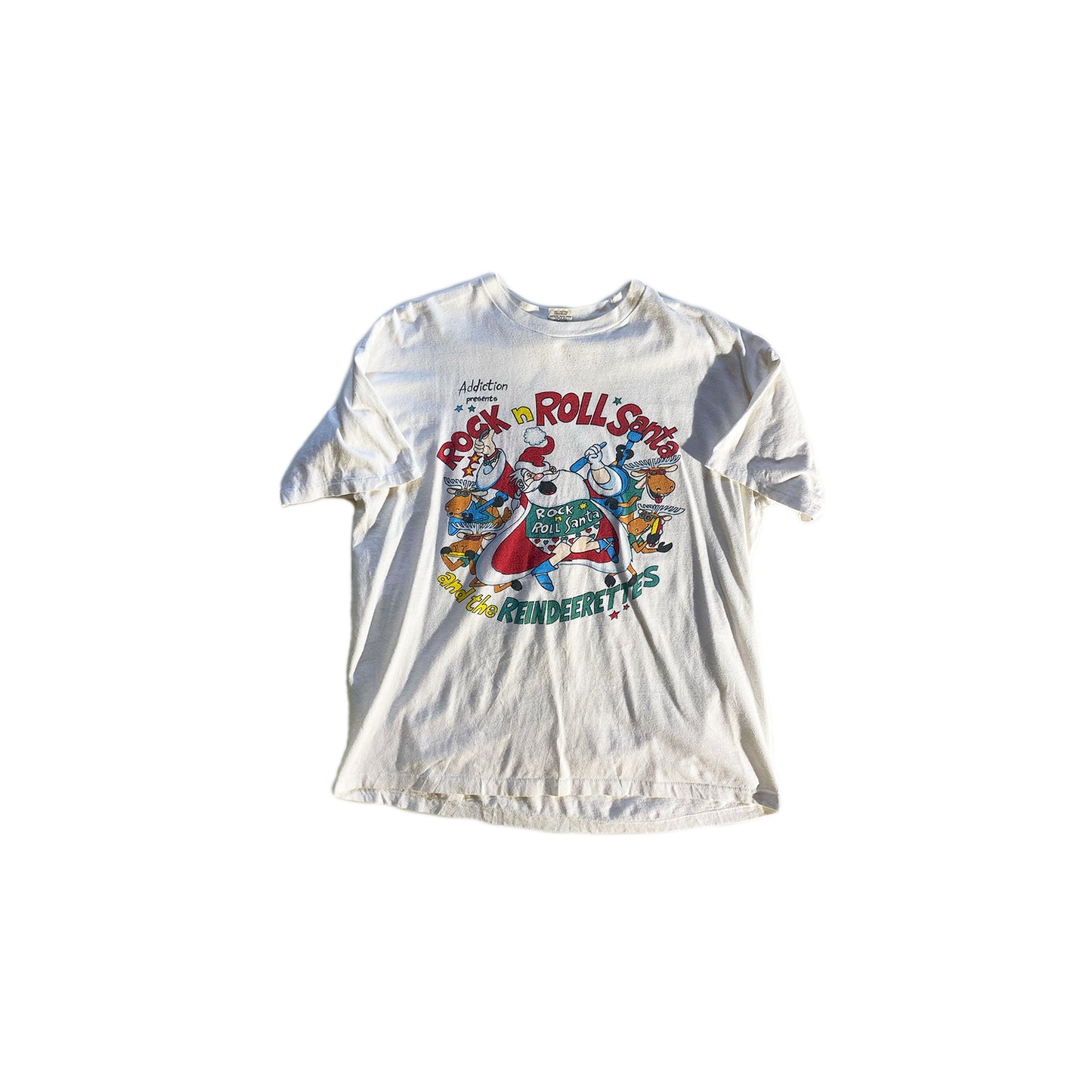 Vintage Rock and Roll Santa Christmas T-Shirt