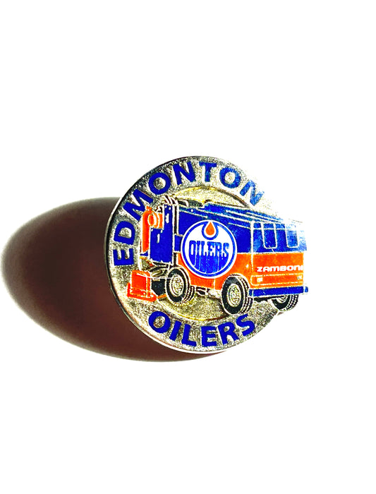 Vintage Edmonton Oilers Metal Pin Zamboni